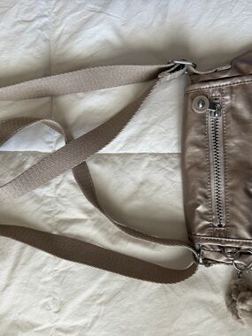 Kipling Metallic Taupe Shoulder Bag